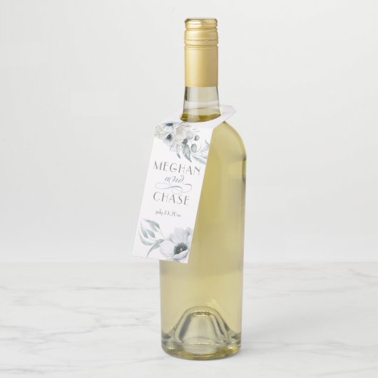 美しい水彩フローラ青 ボトルネックタグ (アングル)