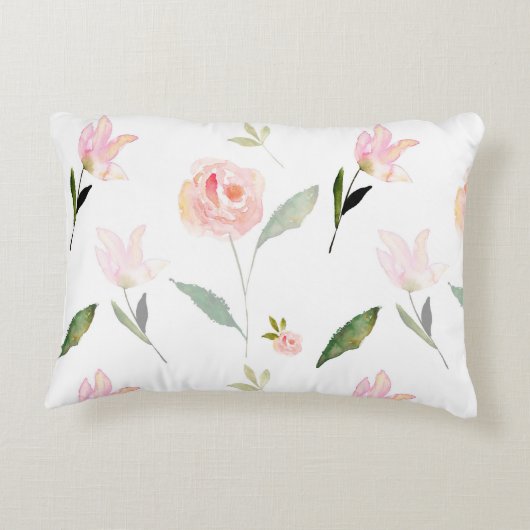 美しい水彩フローラ アクセントクッション (裏面)