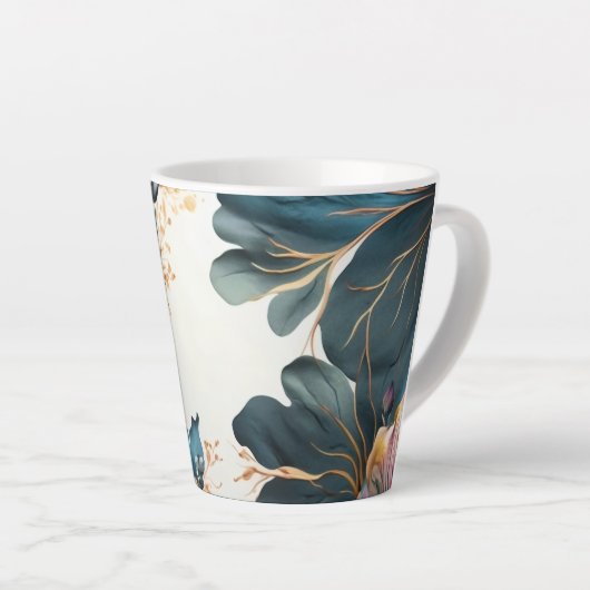 美しい水彩フローラ カフェラテマグ (右アングル)