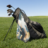 美しい水彩フローラ ゴルフタオル (グリーン)