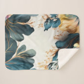 美しい水彩フローラ シェルパブランケット (正面(横))