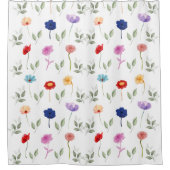 美しい水彩フローラ シャワーカーテン (正面)