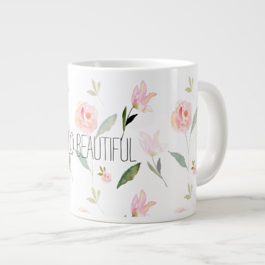 美しい水彩フローラ ジャンボコーヒーマグカップ (正面右)