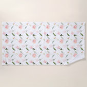 美しい水彩フローラ ビーチタオル (正面)