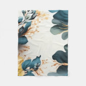 美しい水彩フローラ フリースブランケット (正面)