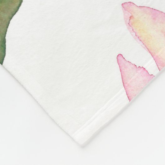 美しい水彩フローラ フリースブランケット (角)