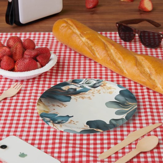 美しい水彩フローラ ペーパープレート (ピクニック)