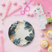 美しい水彩フローラ ペーパープレート (パーティー)