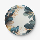 美しい水彩フローラ ペーパープレート (正面)
