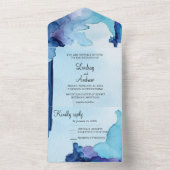 美しい水彩ブルーオールインワン招待状 オールインワン招待状 (内側)