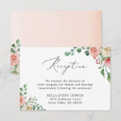美しい水彩ローズフラワーの結婚式の披露宴 エンクロージャーカード (正面/裏面)