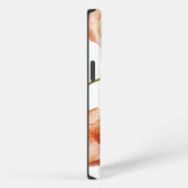 美しい水彩ワイルドフラワーオレンジイニシャル iPhoneケース (右側面)