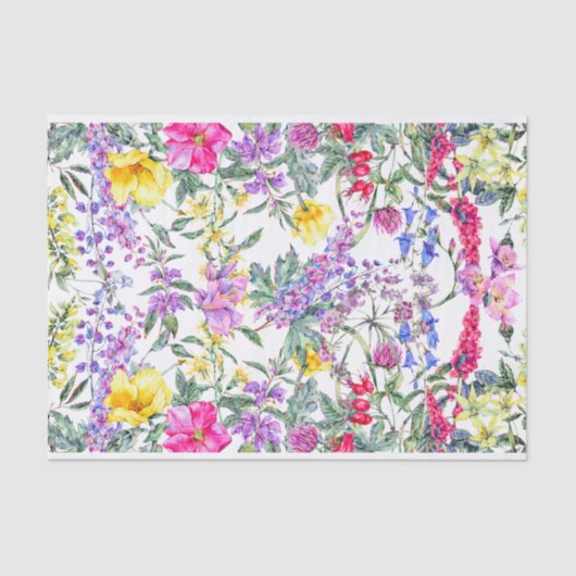 美しい水彩ワイルドフラワー自然 薄葉紙 (正面)