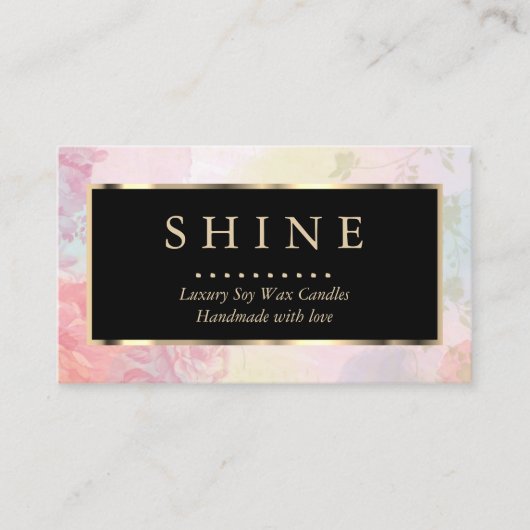 美しい水彩及び金ゴールド名刺 名刺 (正面)