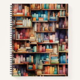 美しい水彩図書図書本棚 ノートブック