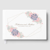 美しい水彩多肉類結婚の ゲストブック (正面)