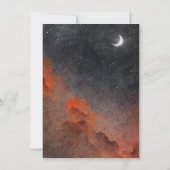 美しい水彩夜空アート誕生日 招待状 (裏面)