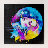 美しい水彩女性抽象芸術 ジグソーパズル (横)