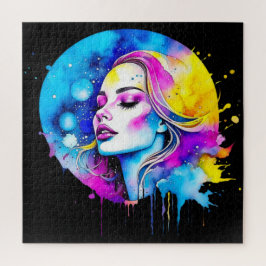 美しい水彩女性抽象芸術 ジグソーパズル