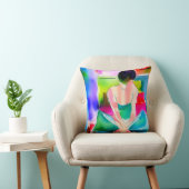 美しい水彩女性 クッション (椅子)