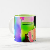 美しい水彩女性 ツートーンマグカップ (正面左)