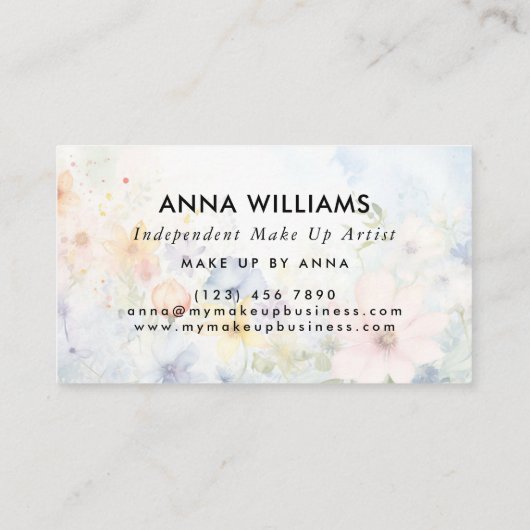 美しい水彩春花化粧画家 名刺 (裏面)