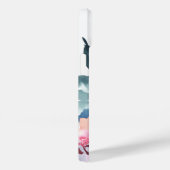 美しい水彩植物性花模様+モノグラム Case-Mate iPhoneケース (裏面 / 右)