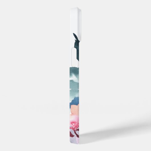 美しい水彩植物性花模様+モノグラム Case-Mate iPhoneケース (裏面 / 右)