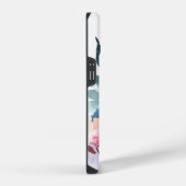 美しい水彩植物画の花とモノグラム iPhoneケース (右側面)
