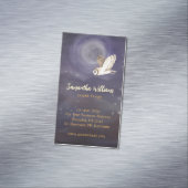 美しい水彩満月とフクロウ マグネット名刺 (インサイチュ)