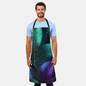 美しい水彩熱帯地方の葉 エプロン (着用した状態)
