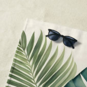 美しい水彩熱帯紅葉モンステラ ビーチタオル (インサイチュ)