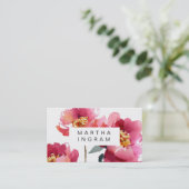 美しい水彩牡丹の花のデザイン 名刺 (スタンド正面)