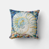 美しい水彩画のオウムガイの貝の装飾用クッション クッション (正面)