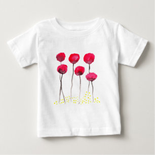 美しい水彩画のケシ ベビーTシャツ