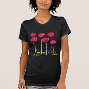 美しい水彩画のケシ Tシャツ