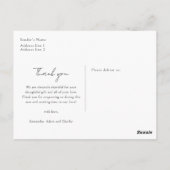 美しい水彩画のベビーシャワーカード 男の子のシンプルな服 ポストカード (裏面)