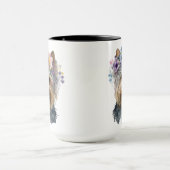 美しい水彩画のヨークシャーテリア マグカップ (中央)