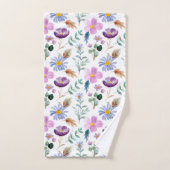 美しい水彩画の作品は白フェミニンく見える バスタオルセット (ハンドタオル)