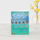 美しい水彩画の抽象芸術アートの名前 カード (黄色い花)