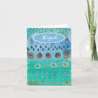 美しい水彩画の抽象芸術アートの名前 カード