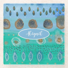 美しい水彩画の抽象芸術 ガラスコースター