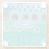 美しい水彩画の抽象芸術 ガラスコースター (裏面)