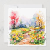 美しい水彩画の春の花 ノートカード (正面)