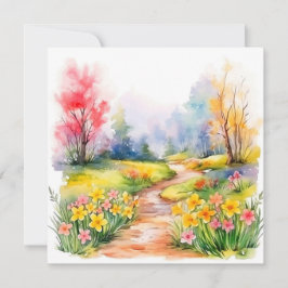 美しい水彩画の春の花 ノートカード