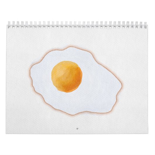 美しい水彩画の目玉焼きミニマリストアートプリント カレンダー (カバー)