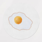 美しい水彩画の目玉焼きミニマリストアートプリント ラベル (デザイン1)