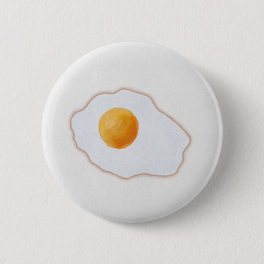 美しい水彩画の目玉焼きミニマリストアートプリント 缶バッジ (正面)