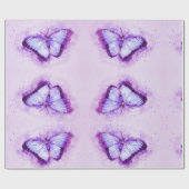 美しい水彩画の紫色の蝶 ラッピングペーパー (フラット)