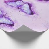 美しい水彩画の紫色の蝶 ラッピングペーパー (角)